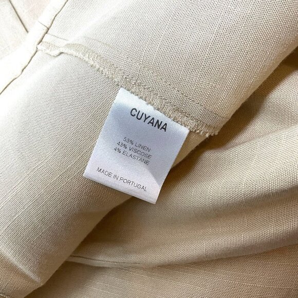 Cuyana Linen Ruffle Wrap Skirt Beige Size S Mid Length Asymmetrical - Picture 8 of 9